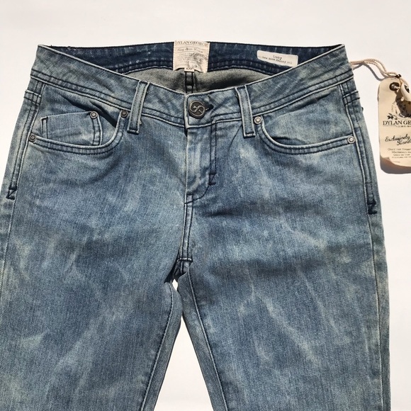 Y2K Jeans Low Rise Tie Dye Skinny Ankle Zip Blue - Picture 8 of 13